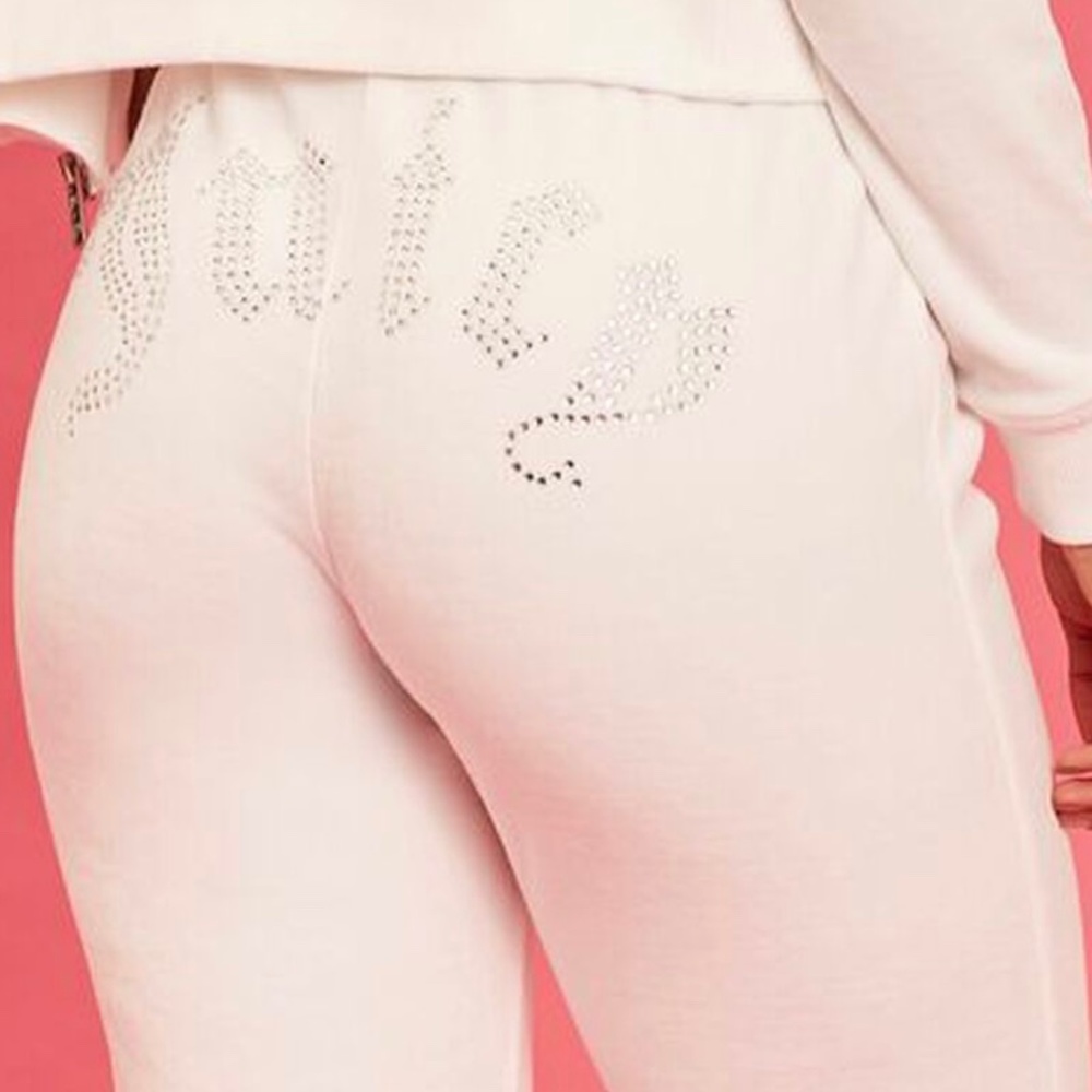 New in bag rhinestone juicy couture joggers white